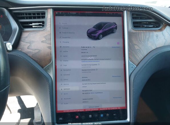 5YJXCAE23KF181900 2019 TESLA MODEL X Gray 