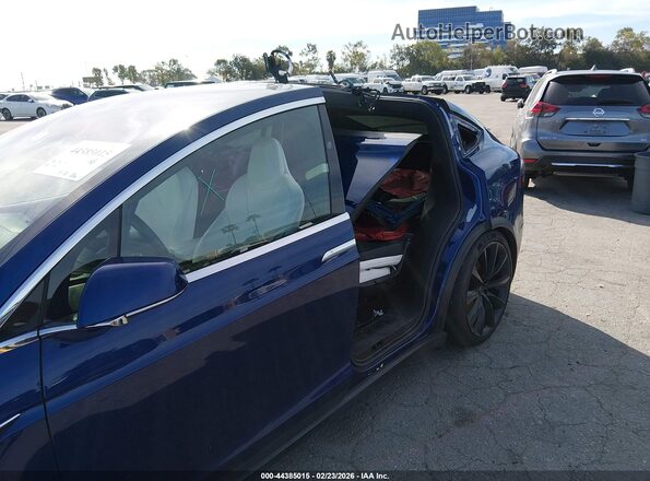 5YJXCAE23KF192296 2019 TESLA MODEL X Blue Vista de la etiqueta del VIN
