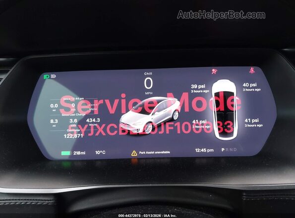 5YJXCBE20JF100033 2018 TESLA MODEL X White 
