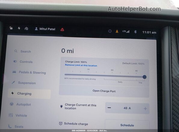 5YJXCBE47LF248488 2020 TESLA MODEL X Фиолетовый 