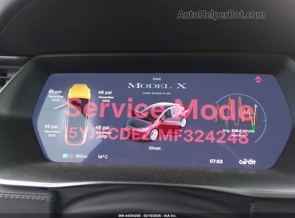 5YJXCDE21MF324248 2021 TESLA MODEL X Красный Вид задних сидений