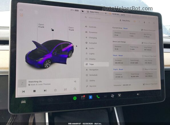 5YJYGDEE2LF030102 2020 TESLA MODEL Y Blue Vista de los asientos traseros
