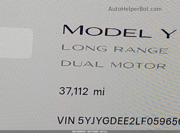 5YJYGDEE2LF059650 2020 TESLA MODEL Y White 