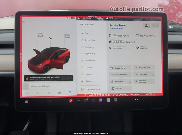 5YJYGDEE3MF287027 2021 TESLA MODEL Y Red 