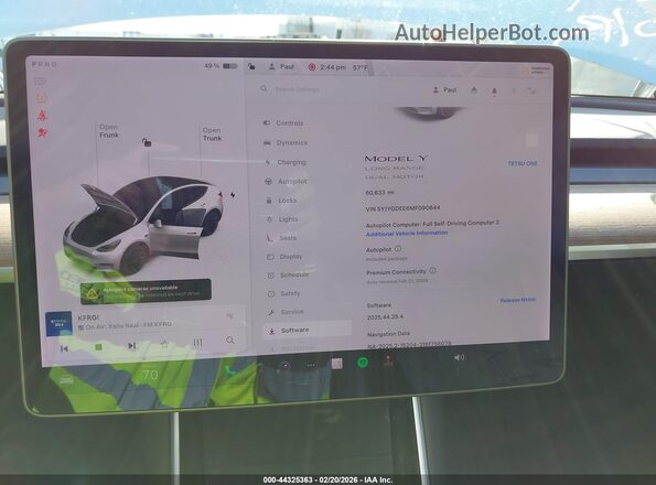 5YJYGDEE6MF090644 2021 TESLA MODEL Y Белый 