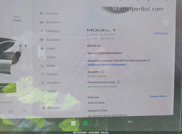 5YJYGDEE6MF090644 2021 TESLA MODEL Y Белый 