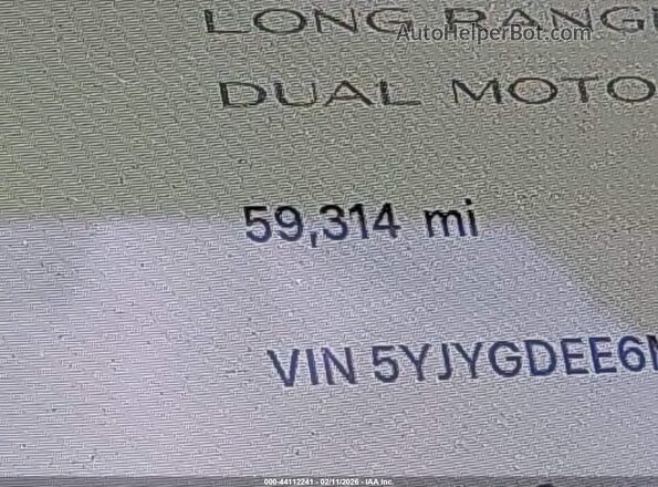 5YJYGDEE6MF231468 2021 TESLA MODEL Y White 