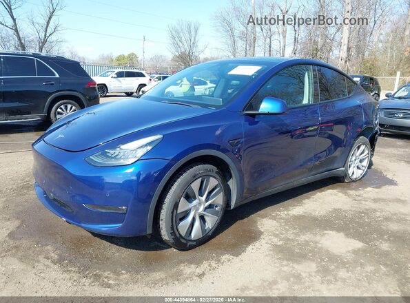 5YJYGDEE6MF305455 2021 TESLA MODEL Y Blue Առջևի ձախ երեք քառորդ տեսարան