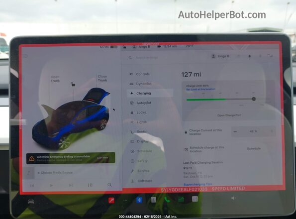 5YJYGDEE8LF021033 2020 TESLA MODEL Y Blue 