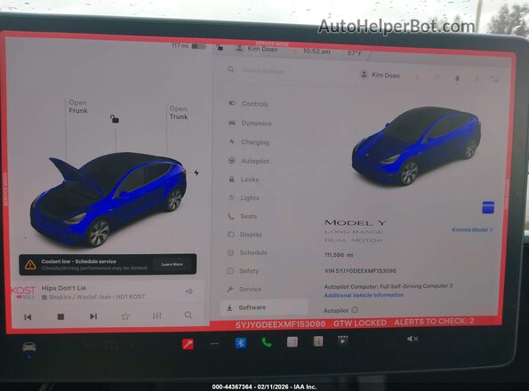 5YJYGDEEXMF153096 2021 TESLA MODEL Y Синий 