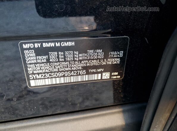 5YM23CS09P9S42765 2023 BMW XM Black Вид підкапотного простору