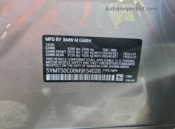 5YMTS0C08M9F54028 2021 BMW X3 Gray 