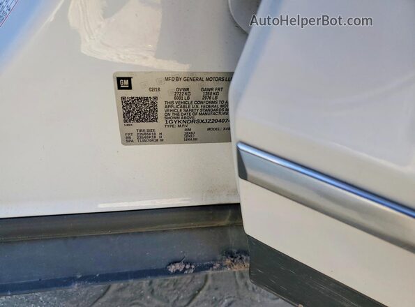 1GYKNDRSXJZ204074 2018 CADILLAC XT5 White 