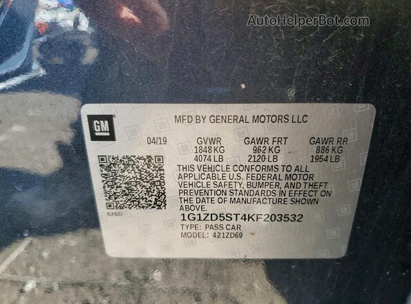 1G1ZD5ST4KF203532 2019 CHEVROLET MALIBU Blue 