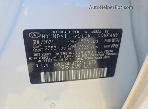 KMHL34JJ7SA104870 2025 HYUNDAI SONATA White 