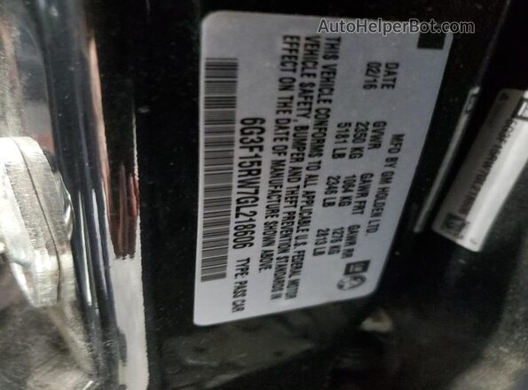 6G3F15RW7GL218606 2016 CHEVROLET SS Black 