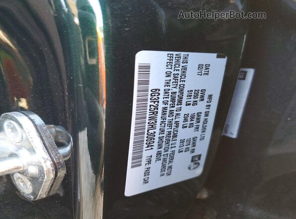 6G3F25RW3HL306941 2017 CHEVROLET SS Green Вид наклейки з VIN-кодом
