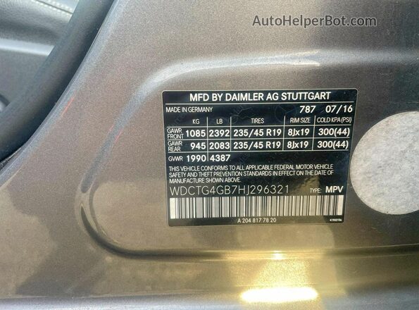 WDCTG4GB7HJ296321 2017 MERCEDES-BENZ GLA Gray 