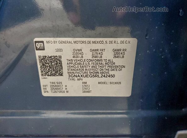 3GNAXUEG5RL242450 2024 CHEVROLET EQUINOX Blue 