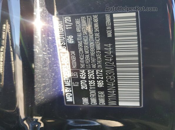 W1N4N4GB3MJ240444 2021 MERCEDES-BENZ GLA Черный Панорамный вид салона 360°