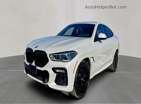 5UXCY6C01M9F28752 2021 BMW X6 White უკანა მარცხენა
