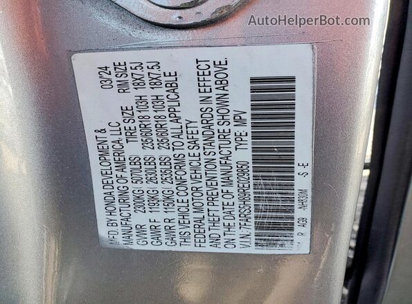 7FARS5H89RE029850 2024 HONDA CRV Серебряный 