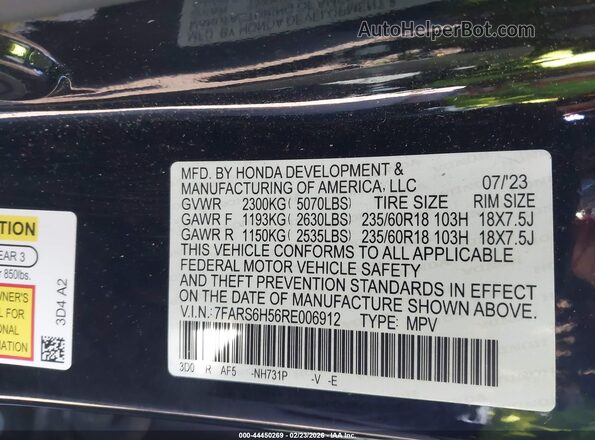 7FARS6H56RE006912 2024 HONDA CR-V HYBRID Black ძრავის განყოფილების ხედი