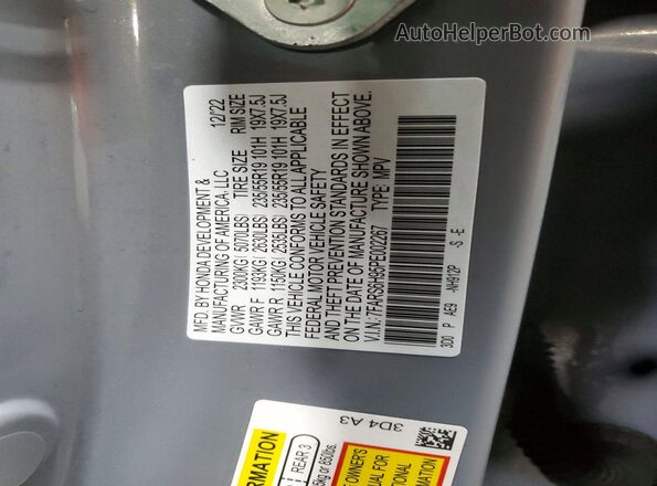 7FARS6H95PE002267 2023 HONDA CR-V Gray 