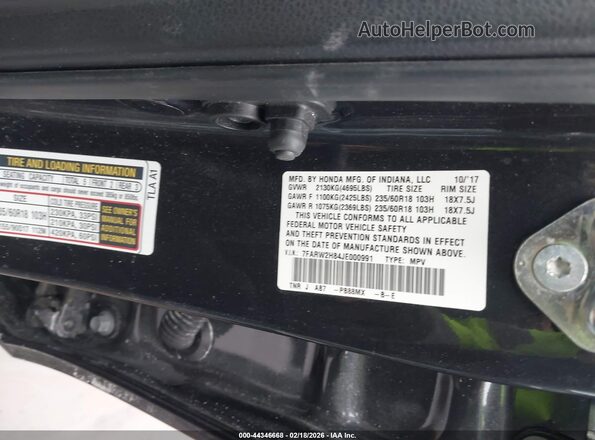 7FARW2H84JE000991 2018 HONDA CR-V Black Widok komory silnika
