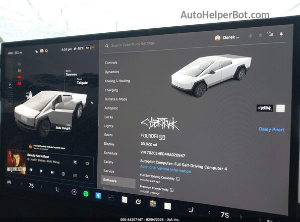 7G2CEHED4RA020947 2024 TESLA CYBERTRUCK Gray 