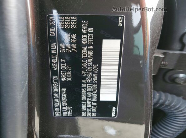 7JRL12FK2RG321428 2024 VOLVO S60 Gray Շարժիչի բաժամունքի տեսք