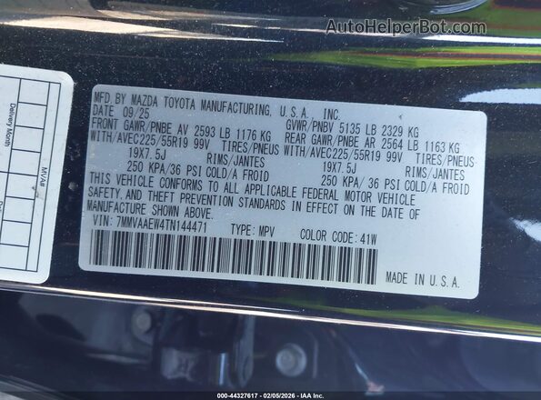 7MMVAAEW4TN144471 2026 MAZDA CX-50 HYBRID Black Շարժիչի բաժամունքի տեսք