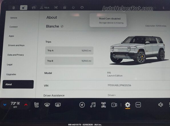 7PDSGABL2PN020256 2023 RIVIAN R1S Синий Вид задних сидений