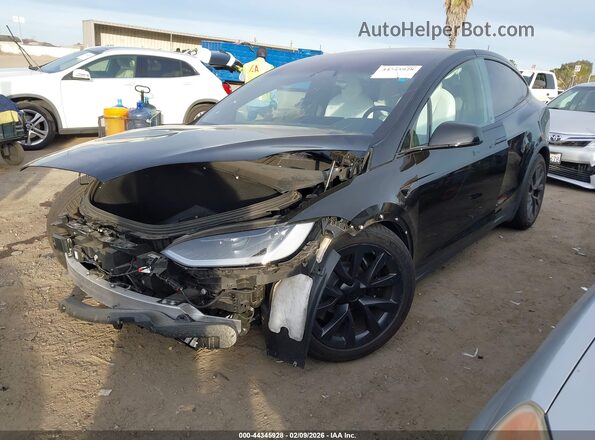 7SAXCAE52PF425296 2023 TESLA MODEL X Black Առջևի ձախ երեք քառորդ տեսարան