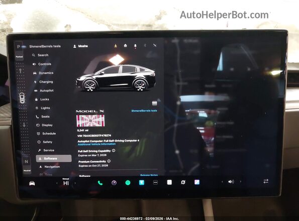 7SAXCBE63TF478274 2026 TESLA MODEL X Черный Вид задних сидений