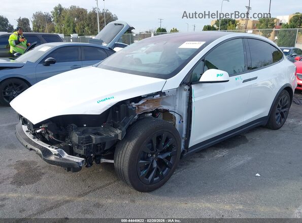7SAXCDE55PF401009 2023 TESLA MODEL X White წინა მარცხენა ხედი სამი მეოთხედიდან