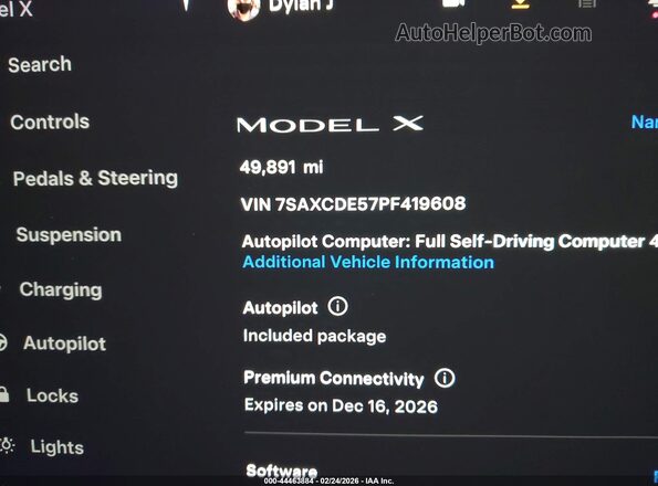 7SAXCDE57PF419608 2023 TESLA MODEL X Black 