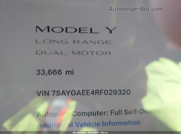 7SAYGAEE4RF029320 2024 TESLA MODEL Y Gray 