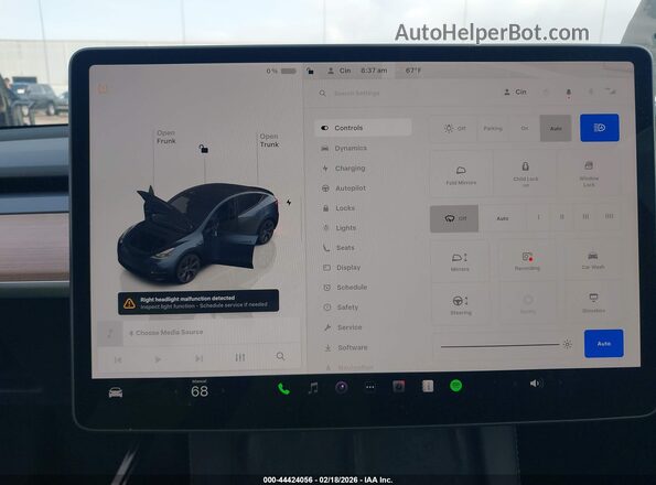 7SAYGDED0SA353733 2025 TESLA MODEL Y Серый 