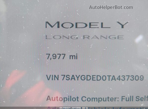 7SAYGDED0TA437309 2026 TESLA MODEL Y Black 