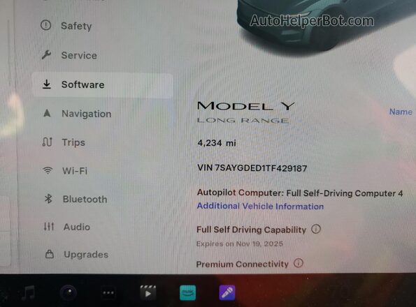 7SAYGDED1TF429187 2026 TESLA MODEL Gray Vista del cuadro de instrumentos