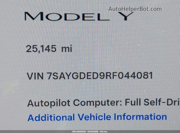 7SAYGDED9RF044081 2024 TESLA MODEL Y Blue 
