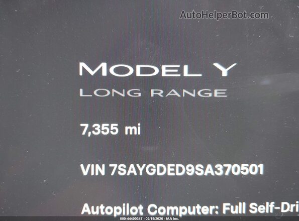 7SAYGDED9SA370501 2025 TESLA MODEL Y Черный 