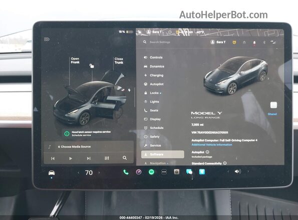 7SAYGDED9SA370501 2025 TESLA MODEL Y Черный 