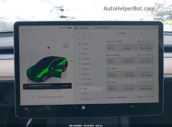7SAYGDEE1PF609994 2023 TESLA MODEL Y Green უკანა სავარძლების ხედი