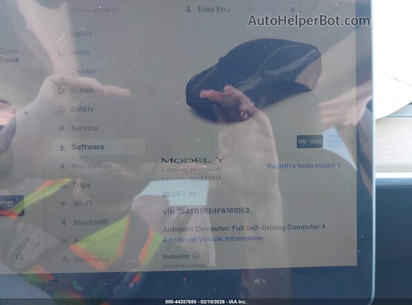 7SAYGDEE4PA161053 2023 TESLA MODEL Y Серый Вид задних сидений