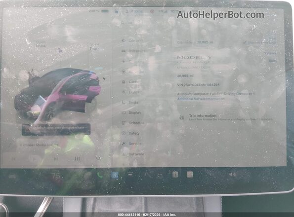 7SAYGDEE4RF064294 2024 TESLA MODEL Y Gray Вид задніх сидінь