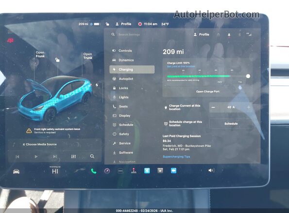 7SAYGDEE7NF363949 2022 TESLA MODEL Y Navy Вид задних сидений