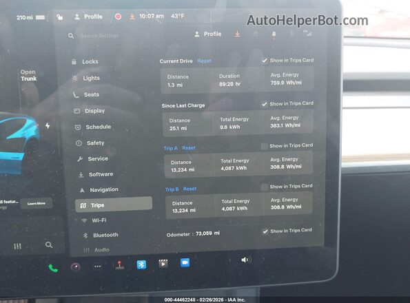 7SAYGDEE7NF363949 2022 TESLA MODEL Y Navy 