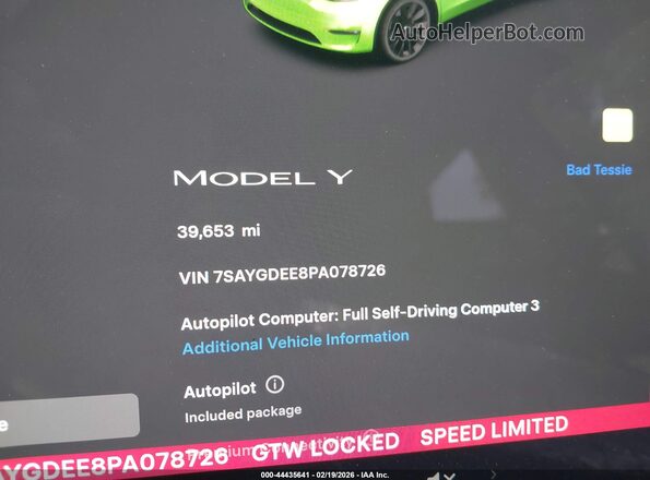 7SAYGDEE8PA078726 2023 TESLA MODEL Y Gray 